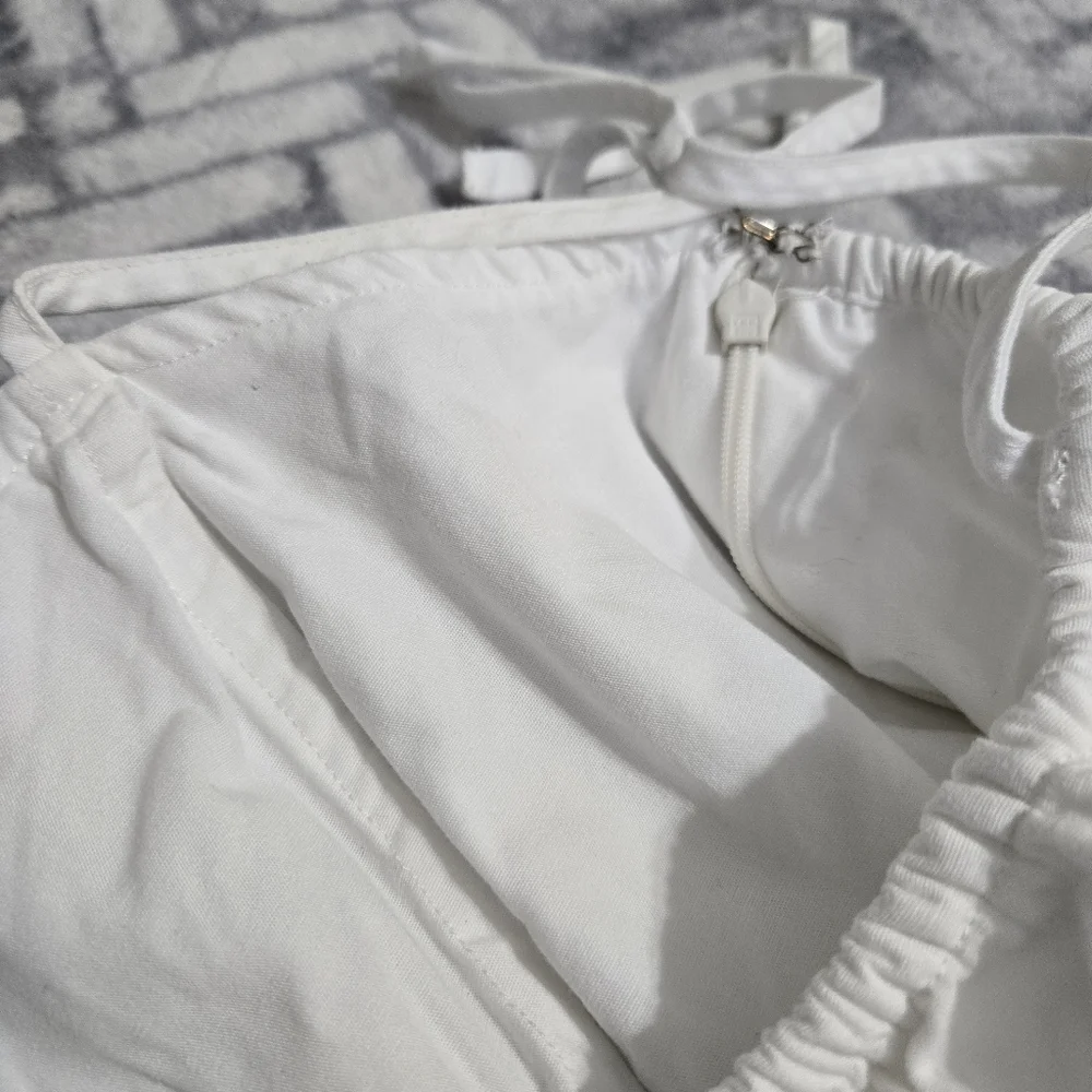 Oak + Fort White Bubble Hem Mini Dress Cotton Size M - Picture 7 of 13